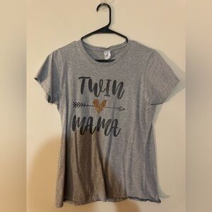 Gray Twin Mama T-Shirt